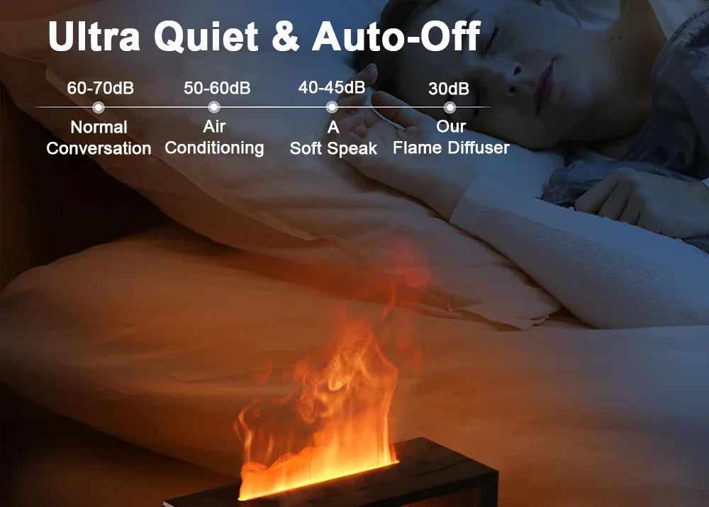 👉 Air Humidifier & Aroma Diffuser – LED Flame with Remote Control